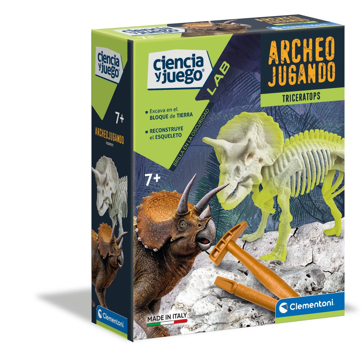ARQUEOJUGANDO TRICERATOPS FLUORESCENTE