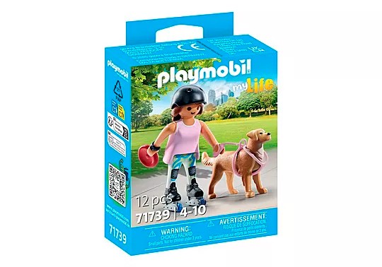 PLAYMOBIL - PATINADORA CON RETRIEVER