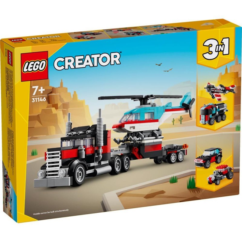 LEGO CREATOR CAMION PLATAFORMA CON HELICOPTERO