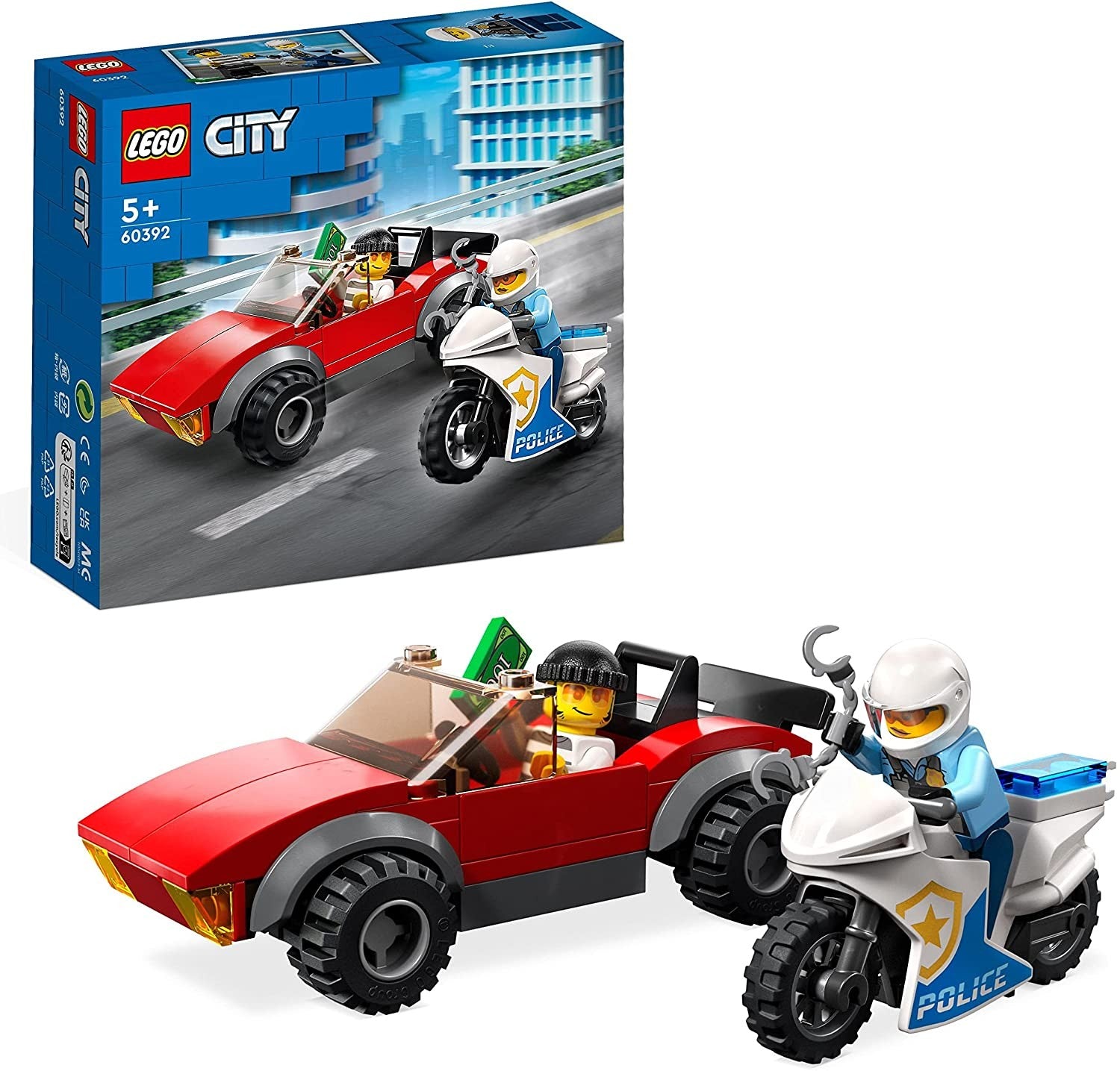 LEGO CITY MOTO DE POLICIA Y COCHE A LA FUGA
