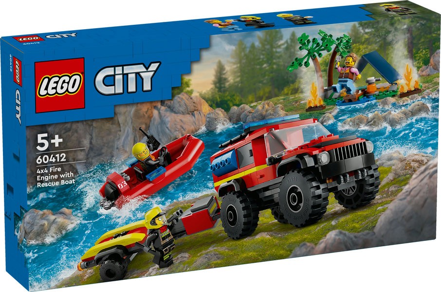 LEGO CITY CAMION DE BOMBEROS 4x4 CON BARCO DE RESCATE
