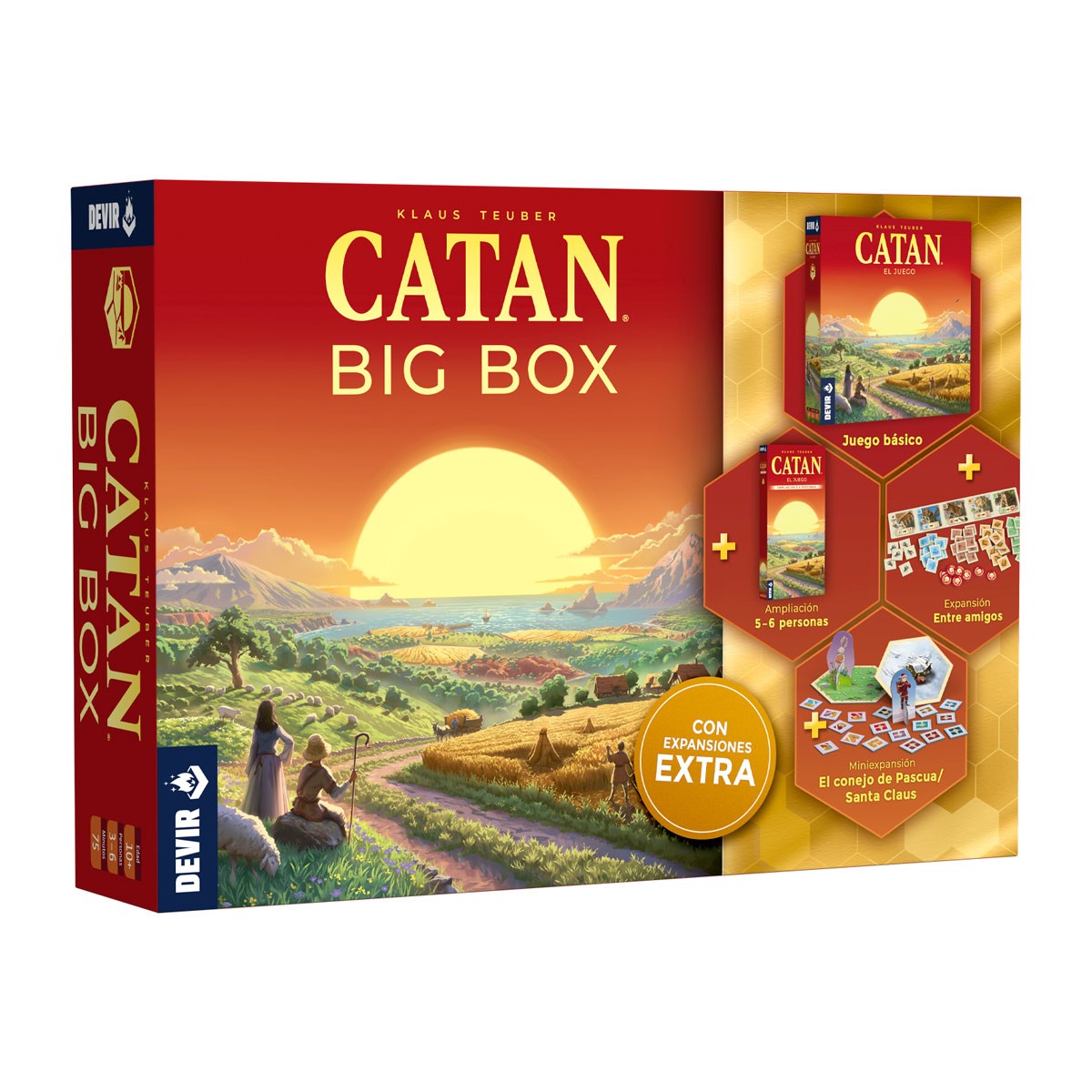 Catan Plus — juego base y ampliación para 5–6 jugadores