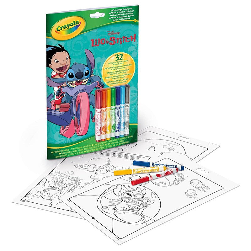 LIBRO ACTIVIDADES Y COLOREAL CON 7 ROTULADORES LILO & STITCH