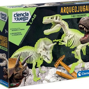 ARQUEOJUGANDO 2 EN 1 T-REX Y TRICERATOPS FLUORESCENTE
