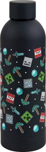 BOTELLA ICONO ACERO INOXIDABLE MINECRAFT NEGRO