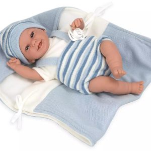 ELEGANCE 35 CM BABYTO AZUL C/MANTA (MUÑECO DE PESO)