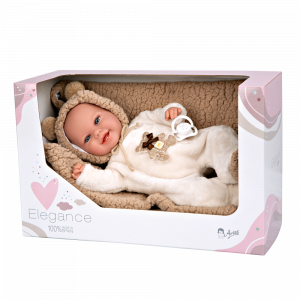 ELEGANCE 35 CM BABYTO MARRON C/MANTA (MUÑECO DE PESO)