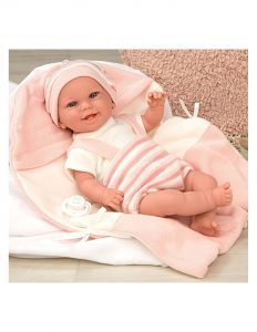 ELEGANCE 35 CM BABYTO ROSA C/MANTA (MUÑECO DE PESO)