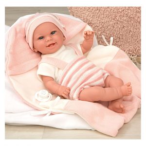 ELEGANCE 35 CM BABYTO ROSA C/MANTA (MUÑECO DE PESO)