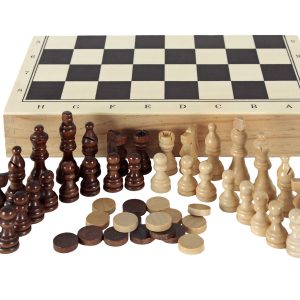 AJEDREZ, DAMAS, BACKGAMON ESTUCHE DE MADERA