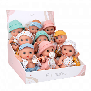 EXPOSITOR 9 UNIDADES COQUITOS SIN PELO 26 CM