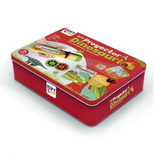 KIT PROYECTOR DINOSAURIOS- CAJA METÁLICA