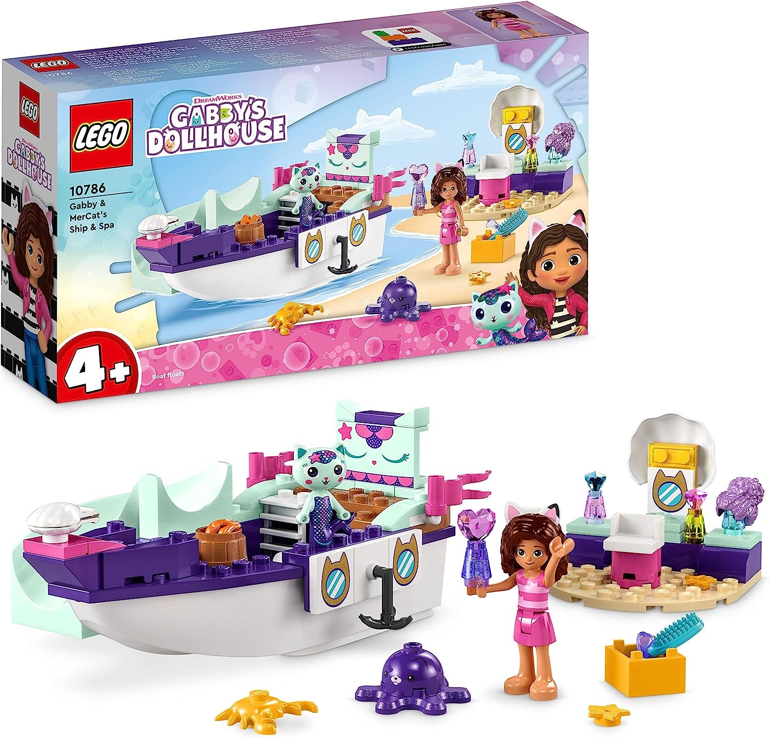 lego-10786-barco-y-spa-de-gabbi-y-siregata LEGO 10786 BARCO Y SPA DE GABBY DOLL HOUSE Y SIREGATA - Imagen 1