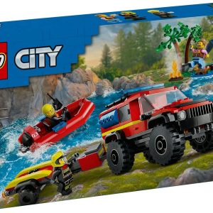 LEGO CITY CAMION DE BOMBEROS 4x4 CON BARCO DE RESCATE