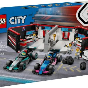 LEGO CITY F1 GARAJE DE F1 CON COCHER MERCEDES-AMG Y ALPINE