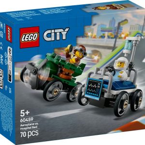 (REACONDICIONADO) LEGO CITY - PACK DE COCHES DE CARRERAS: AVION vs CAMA DE HOSPITAL