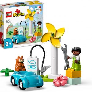 LEGO DUPLO AEROGENERADOR Y COCHE ELECTRICO