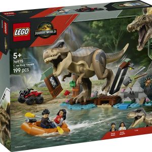 LEGO JURASSIC WORLD - HUIDA POR EL RÍO Y T. REX A LA CAZA
