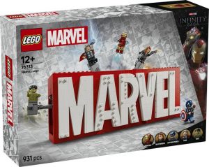 LEGO MARVEL LOGOTIPO  Y MINIFIGURAS