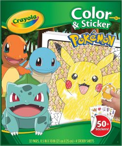 LIBRO COLOREAR + STICKERS POKEMON