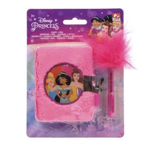 MINI DIARIO PRINCESAS +BOLIGRAFO POMPOM+CANDADO