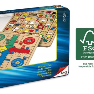 PARCHIS - OCA MADERA CAJA DE METAL