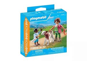 PLAYMOBIL - GRANJERA CON TERNERO