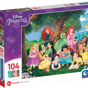 PUZZLE 104 PZAS PRINCESAS DISNEY SUPER COLOR