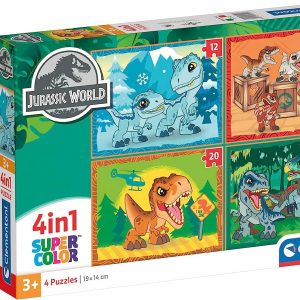 PUZZLE 4 EN 1 (12, 16, 20, 24 PZAS) JURASSIC WORLD