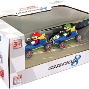 TWINPACK 2 COCHES PULL & BACK MARIO + LUIGI