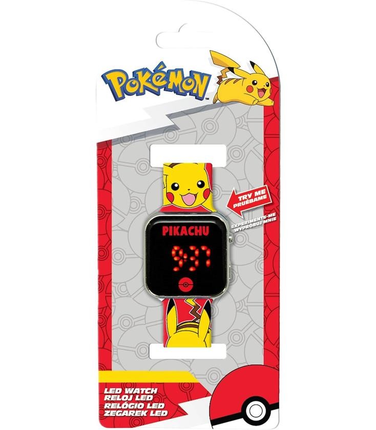 reloj-pokemon-personajes RELOJ LED POKEMON PIKACHU ROJO - Imagen 1