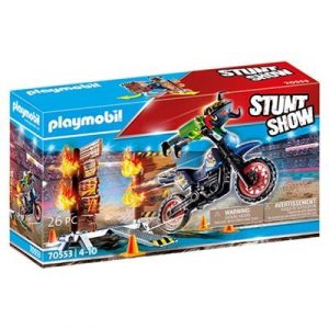 STUNTSHOW MOTO CON MURO DE FUEGO PLAYMOBIL