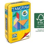 TANGRAM (MADERA FSC) DE COLORES EN CAJA DE METAL